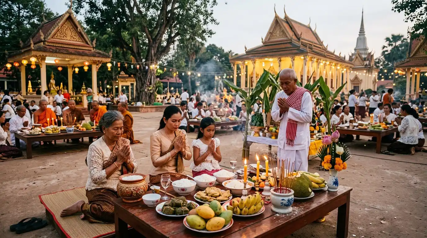 Lễ Sen Đôn Ta Sóc Trăng – Nét Đẹp Văn Hóa Cúng Ông Bà Của Người Khmer (ảnh minh họa AI)